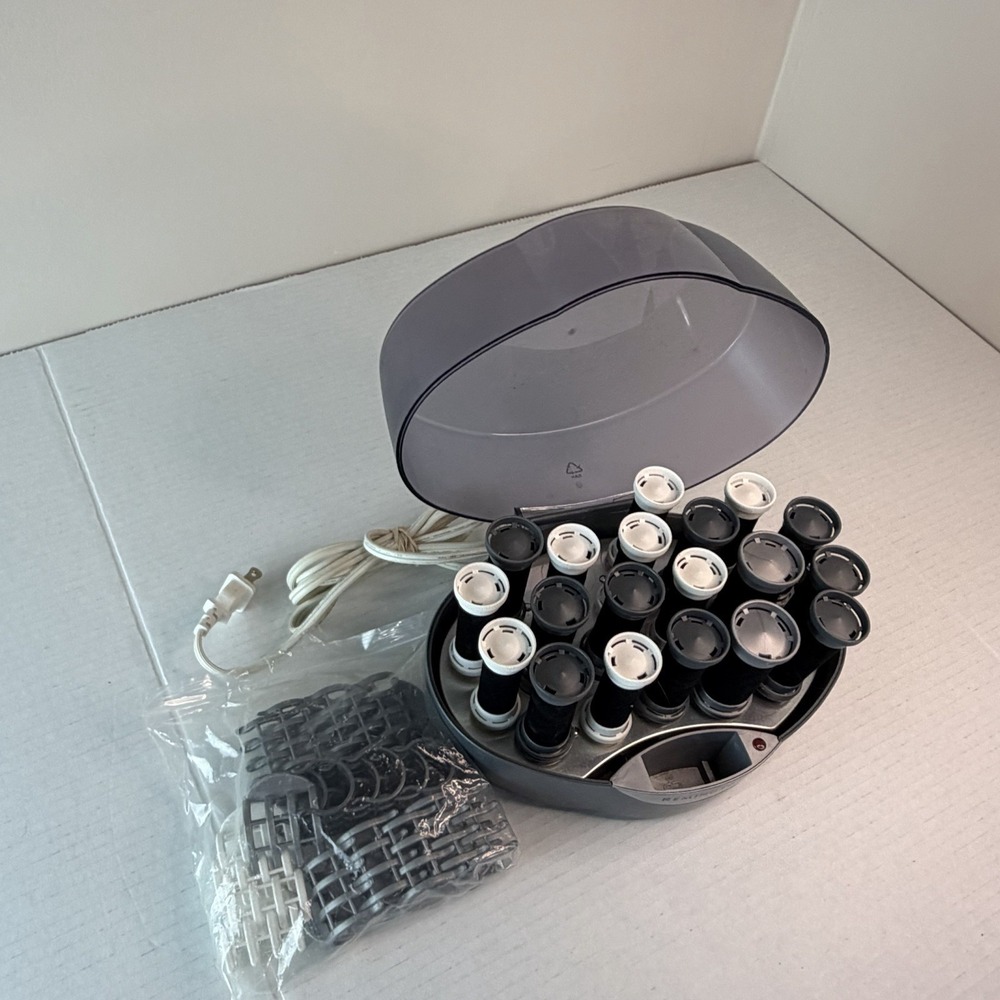 Remington Hot Rollers Curlers Model KF-201 Set 19 Velvet Clips 3‎ Sizes Tested
